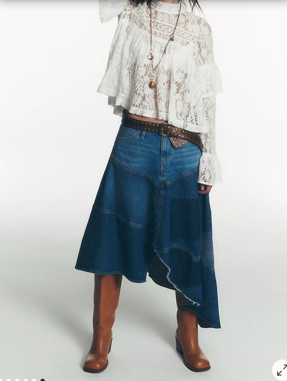 NWOT We The Free Piece Of Work Denim Midi Skirt - Picture 6 of 15